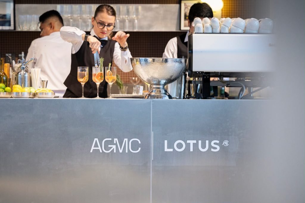 The non-alcoholic cocktail bar at the AGMC × Lotus event